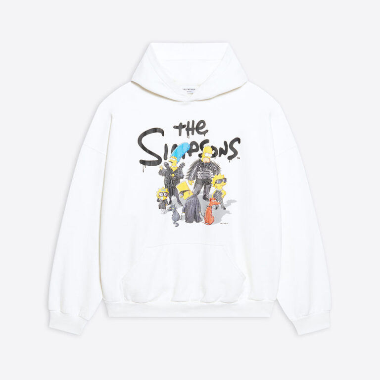 Balenciaga Women Simpsons Tm and 20th Television Hoodie Wide Fit in White
