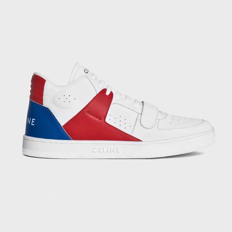 Celine Women CT-02 Mid Sneaker with Scratch in Calfskin-Red