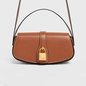 Celine Women Clutch on Strap in Smooth Calfskin-Brown