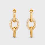 Celine Women Le Soir Chain Earrings in Brass with Gold Finish and Crystals