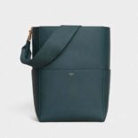 Celine Women Sangle Bucket Bag in Soft Grained Calfskin-Green