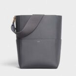 Celine Women Sangle Bucket Bag in Soft Grained Calfskin-Silver