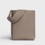 Celine Women Sangle Small Bucket Bag in Soft Grained Calfskin-Brown