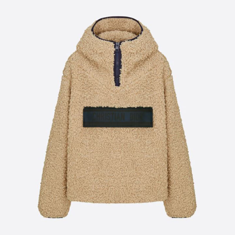 Dior Women Hooded Anorak Ecru Fleece