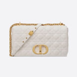 Dior Women Large Dior Caro Bag Supple Cannage Calfskin-White