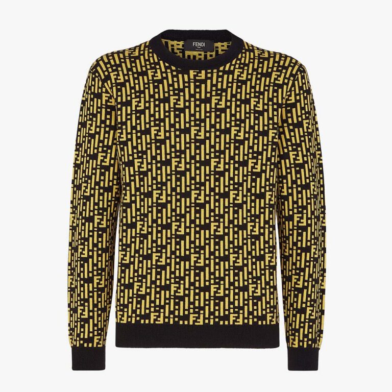 Fendi Women Regular-Fit Crew Neck Sweater-Yellow