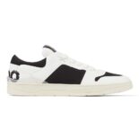 Jimmy Choo Unisex JC / Eric Haze Florent/M White Calf Leather and Black Canvas Trainers
