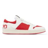 Jimmy Choo Unisex JC / Eric Haze Florent/M White Calf Leather and Red Canvas Trainers