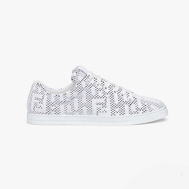 Prada Men Lace-up Sneakers White Mesh Low-Tops