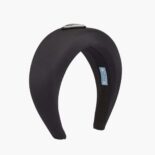 Prada Women Wide Nylon Headband with a Wraparound Design-Black