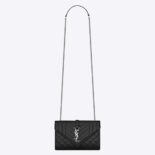 Saint Laurent YSL Women Envelope Small Bag in Mix Matelasse Grain DE Poudre Embossed Leather