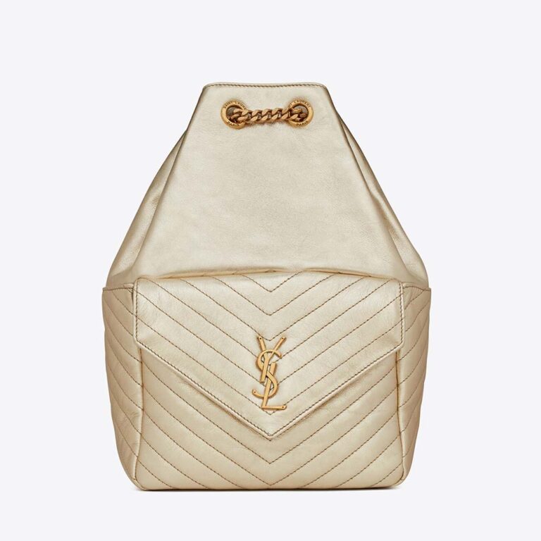 Saint Laurent YSL Women Joe Backpack in Lame Leather