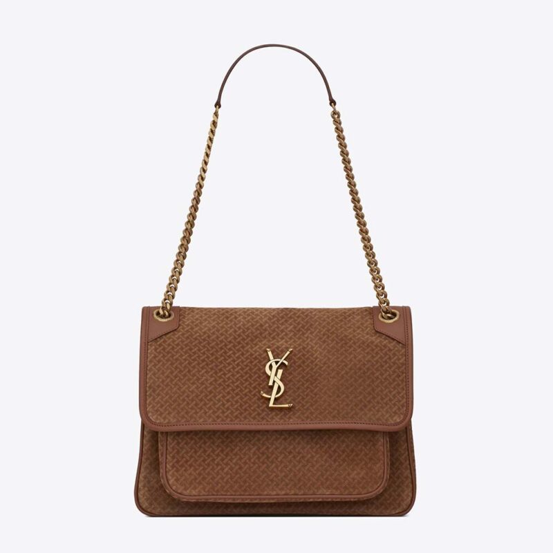 Saint Laurent YSL Women Niki Medium in Crinkled Vintage Suede