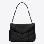 Saint Laurent YSL Women Puffer Medium Bag in Quilted Lambskin-Black