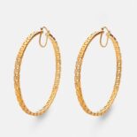 Versace Women Large Greca Hoop Earrings-Gold