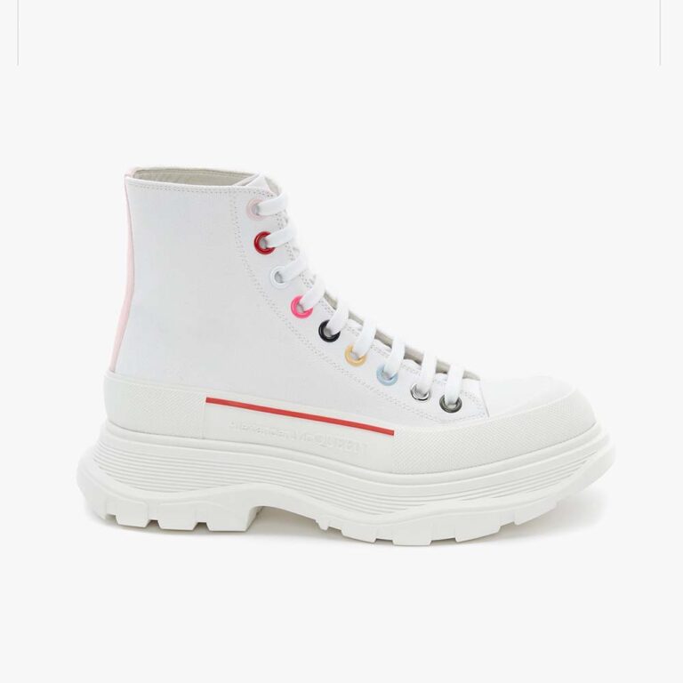 Alexander Mcqueen Women Tread Slick Boot Featuring Multicolour Eyelet Detailing