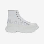 Alexander Mcqueen Women Tread Slick Boot White Polyfaille Lace-up Boot