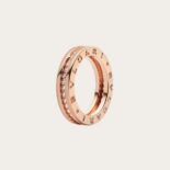 Bvlgari Women B.zero1 One-Band Ring in 18 KT Rose Gold Set with Pave Diamonds on the Spiral