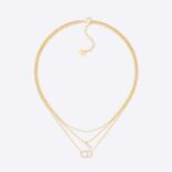 Dior Women Clair D Lune Necklace Gold-Finish Metal and White Crystals