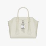 Givenchy Women Mini Antigona Lock Bag in Box Leather-white