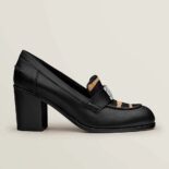 Hermes Women Dauphine 70 Loafer High Heel Loafer in Calfskin-Black