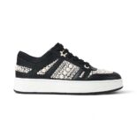 Jimmy Choo Women Hawaii/F Black Calf Leather and Canvas Low Top Trainers