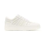 Jimmy Choo Women Hawaii/F White Calf Leather and Canvas Low Top Trainers