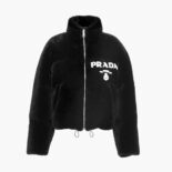 Prada Women Jacket Stands Out for the Delicate Touch of Shearling Jacket-Black