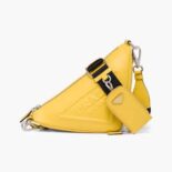 Prada Women Leather Triangle Shoulder Bag-yellow
