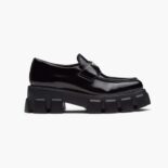 Prada Women Monolith Pointy Brushed Leather Loafer