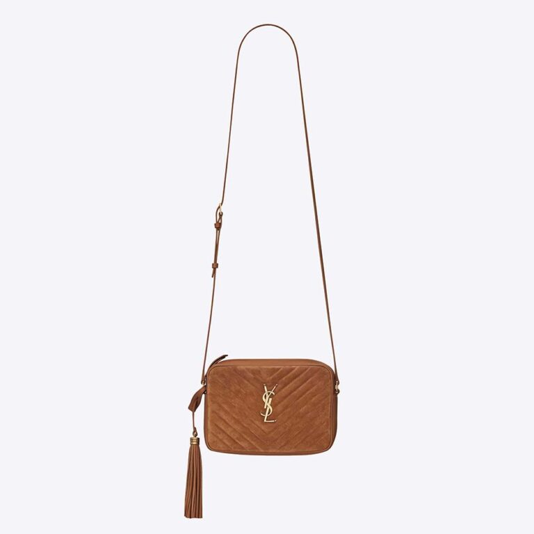 Saint Laurent YSL Women Lou Camera Bag in Quilted Suede and Smooth Leather