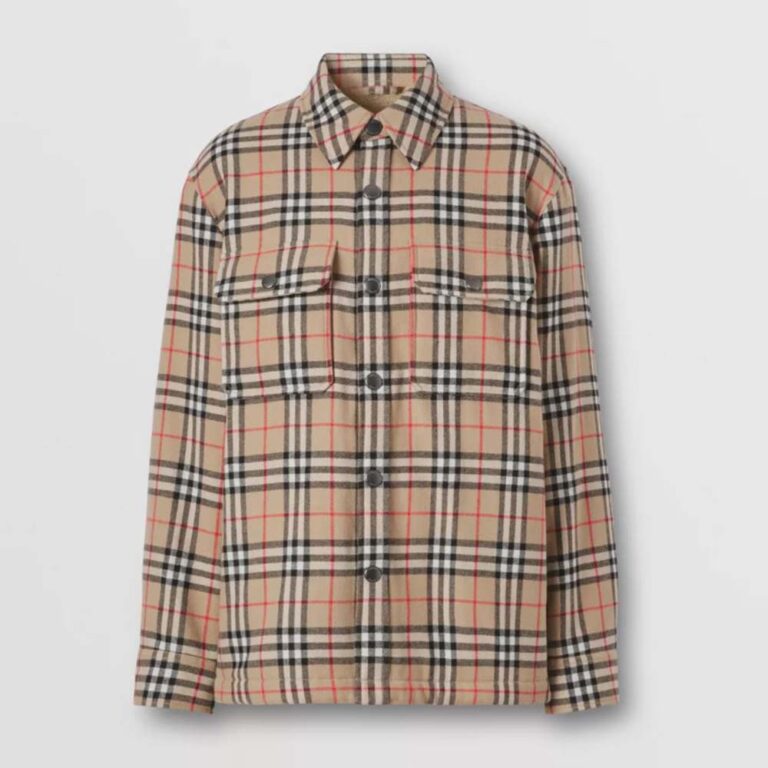 Burberry Women Vintage Check Wool Cotton Overshirt