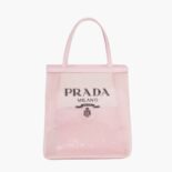 Prada Women Small Sequined Mesh Tote Bag-Pink