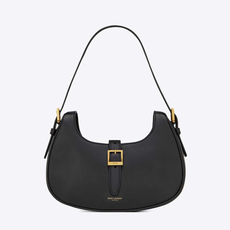 Saint Laurent YSL Women Le Fermoir Hobo Bag in Shiny Leather
