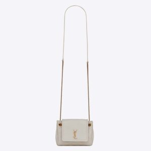 Saint Laurent YSL Women Mini Nolita in Lambskin-white