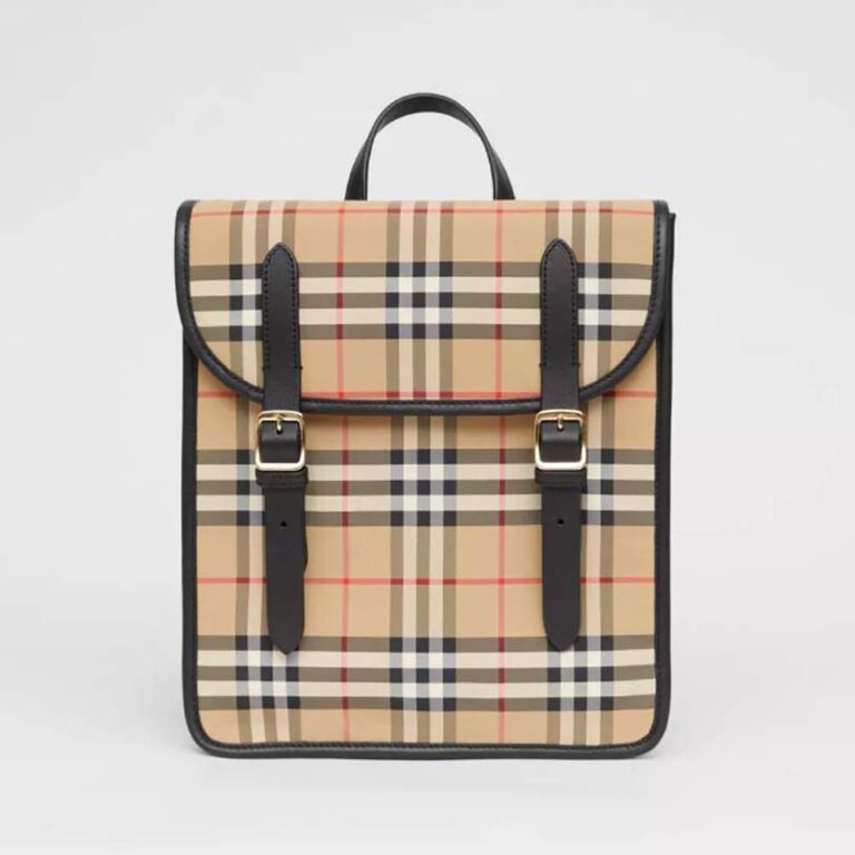 Burberry Women Vintage Check Nylon Satchel-Brown