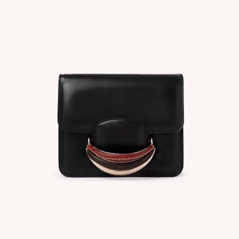 Chloe Women Kattie Cross-Body Bag in Shiny Calfskin-Black