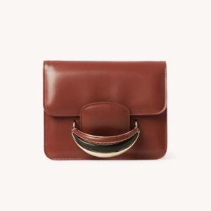 Chloe Women Kattie Cross-Body Bag in Shiny Calfskin-Brown
