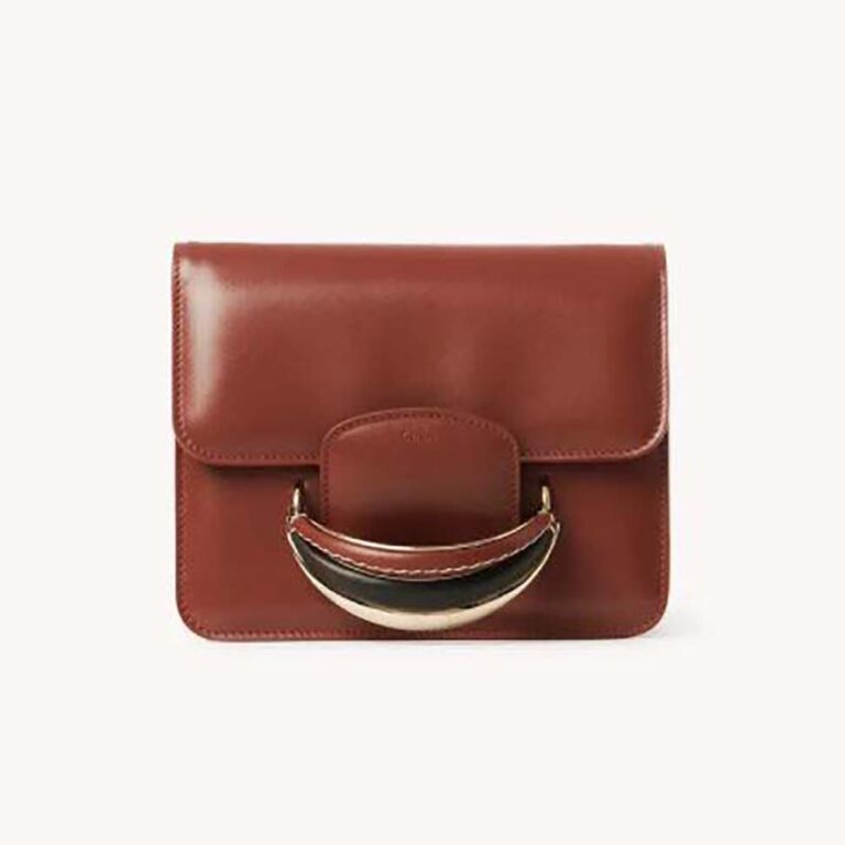 Chloe Women Kattie Cross-Body Bag in Shiny Calfskin-Brown
