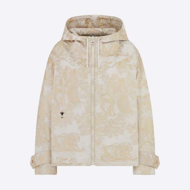 Dior Women D-Way windbreaker Gold-Tone Technical Taffeta Jacquard