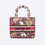 Dior Women Medium Lady D-lite Bag Multicolor Butterfly Embroidery