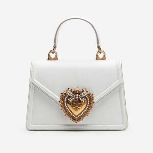 Dolce Gabbana D&G Women Small Smooth Calfskin Devotion Bag-White