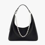 Givenchy Women Medium Moon Cut Out Bag in Leather-Black