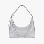 Givenchy Women Small Moon Cut Out Bag in Leather-Silver