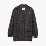 Prada Women Emblematic Triangle Quilted Re-Nylon Jacket-Black