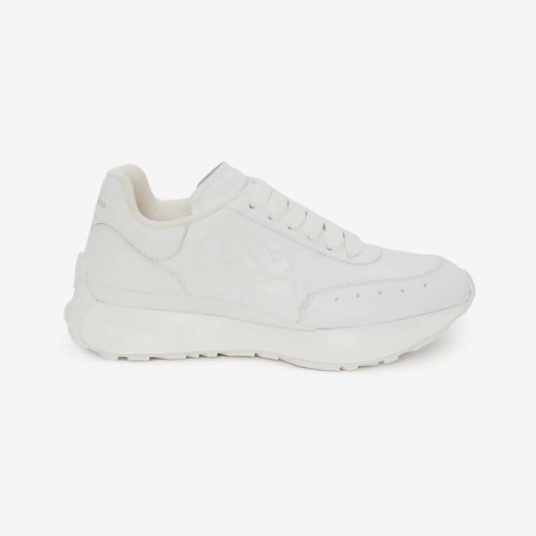 Alexander Mcqueen Unisex Sprint Runner in Calf Leather-White