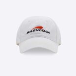 Balenciaga Women Year Of The Tiger Cap in White and Black Cotton Drill