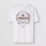 Burberry Men Globe Graphic Print Cotton Oversized T-shirt-White
