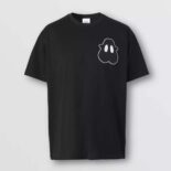 Burberry Women Monster Graphic Cotton Oversized T-shirt-Black