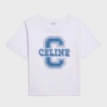 Celine Women Boxy Cotton Jersey T-shirt-White